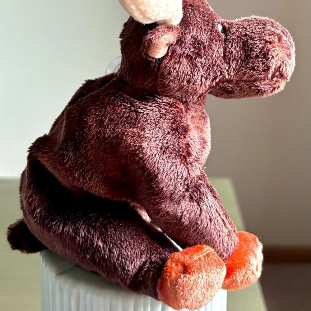 4589 2002 Zeus Orange Brown Moose Big Antlers Ty Beanie Baby Plush Stuffed MWMT - Picture 6 of 9